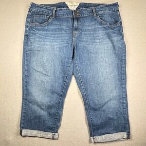 Levis 524 Capri Jeans Womens Size 24 Plus Cropped Cuffed Stretch Denim